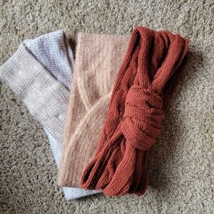Set of Three Neutral Knit Headbands